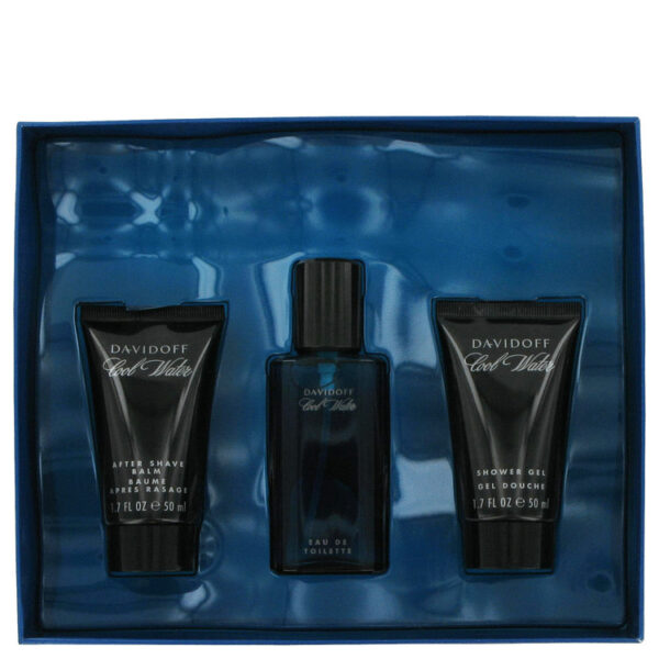 Cool Water by Davidoff Gift Set -- 1.4 oz Eau De Toilette Spray +1.7 oz After Shave  Balm+ 1.7 oz Shower Gel for Men