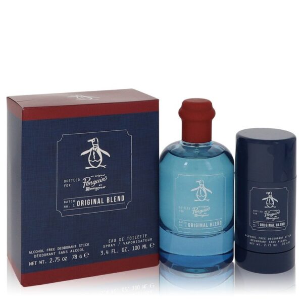 Original Penguin Original Blend by Original Penguin Gift Set -- 3.4 oz Eau De Toilette Spray + 2.75 Deodorant Stick (Alcohol Free) for Men