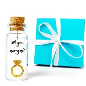 Kseniya Revta Cute Girlfriend and Boyfriend Gifts   Personalized Anniversary Present for Her Him   Custom Birthday Gift Idea for Women Men (Gold Ring   Will You Marry Me? in Teal Gift Box)