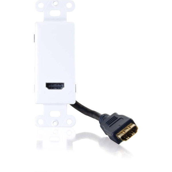 C2G HDMI Pass Through - Decorative Wall Plate - White - Image 3