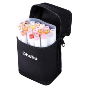 Ohuhu Y30-80401-89 Dual-Tip Alcohol-Based Art Markers (Honolulu Series Brush and Chisel, 24 Skin-Tone Colors)
