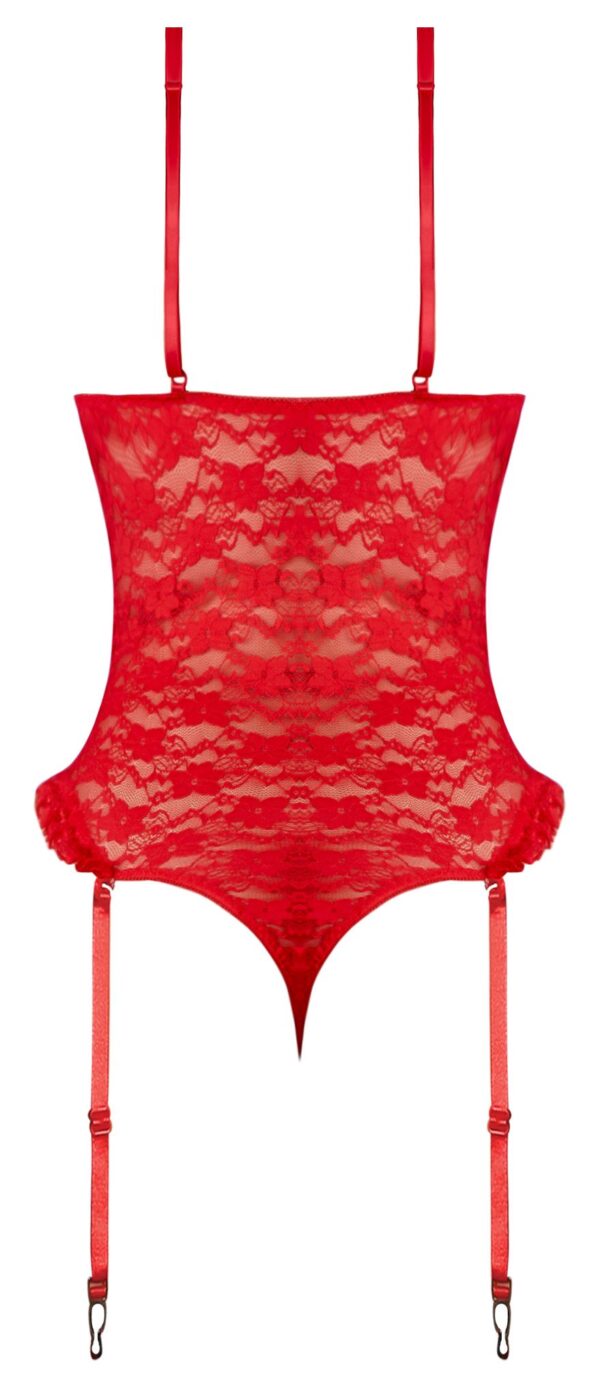 Cupless crotchless teddy red s/m (luv lace) - Image 7