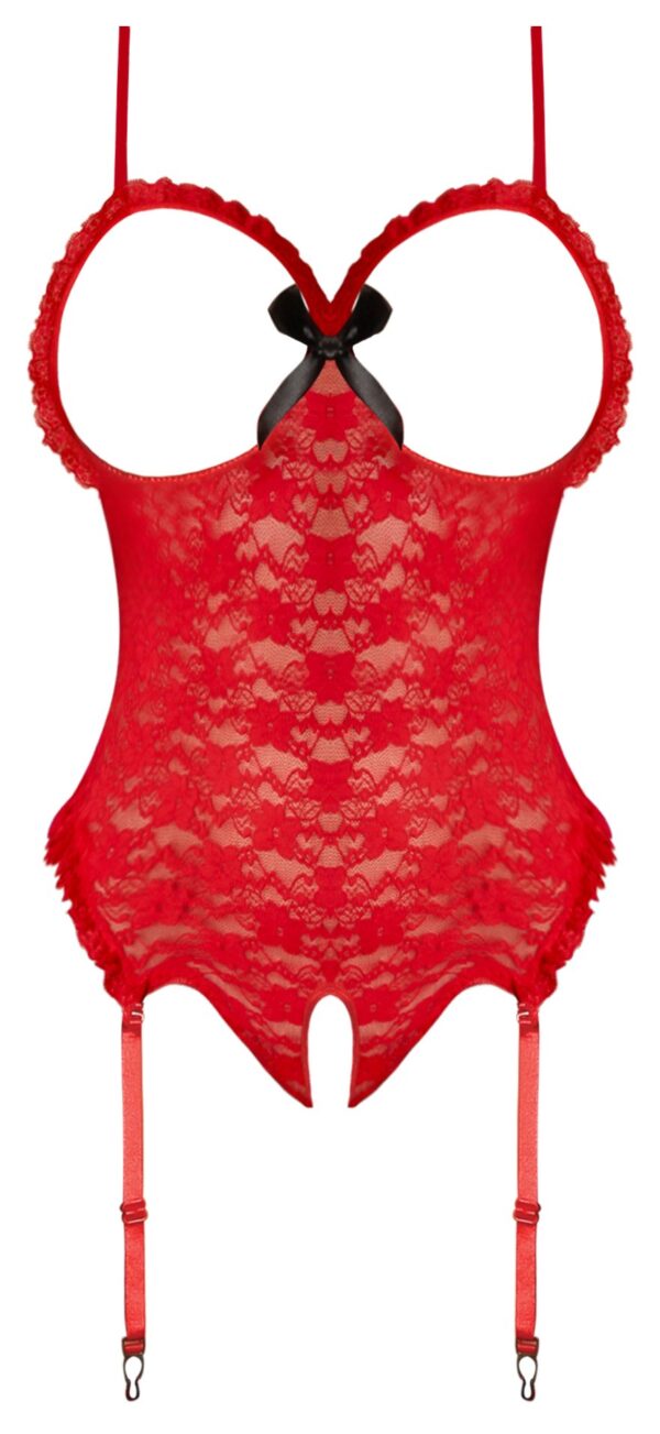 Cupless crotchless teddy red s/m (luv lace) - Image 8