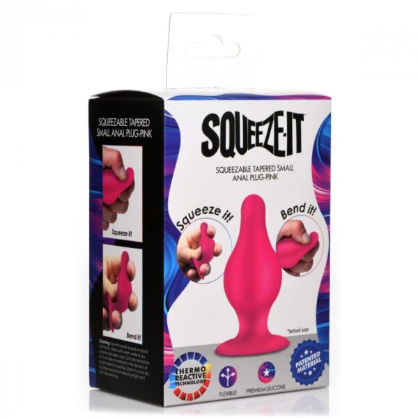 Squeeze-it tapered anal plug pink small - Image 4