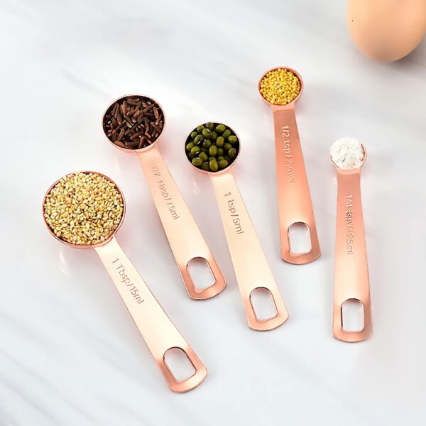 Measuring Set of 4 Cups and 5 Spoons Kitchen Accessories for Liquid or Dry Ingredients - Image 7
