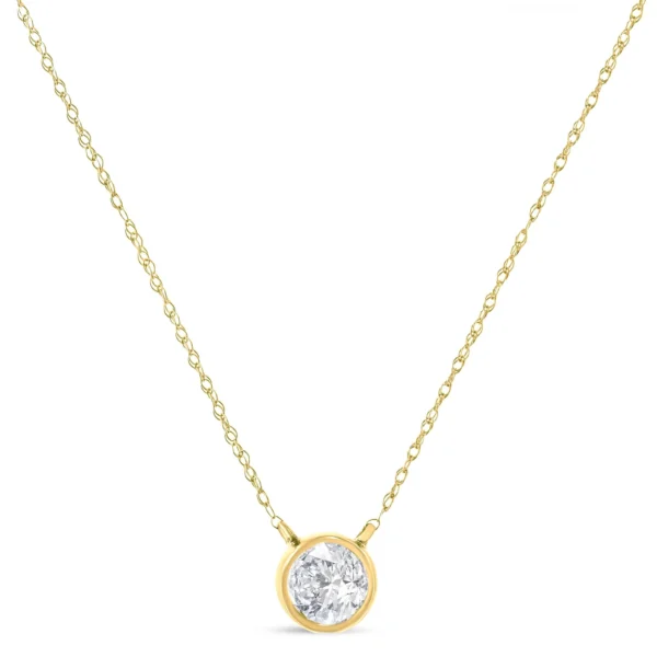 .925 Sterling Silver Round-Cut Diamond Bezel 18" Pendant Necklace (J-K Color, I1-I2 Clarity) - Image 7