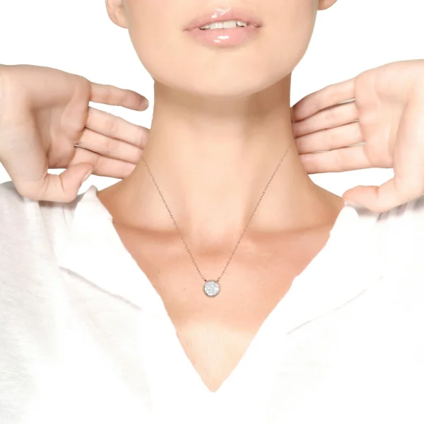.925 Sterling Silver Round-Cut Diamond Bezel 18" Pendant Necklace (J-K Color, I1-I2 Clarity) - Image 15