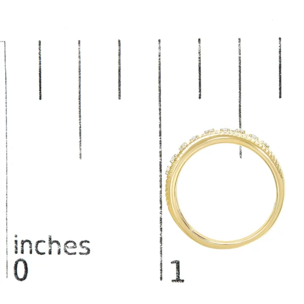 14K Yellow Gold Plated .925 Sterling Silver 1/5 Cttw Diamond Art Deco Style Engagement Ring Bridal Set (I-J Color, I3 Clarity) - Image 7