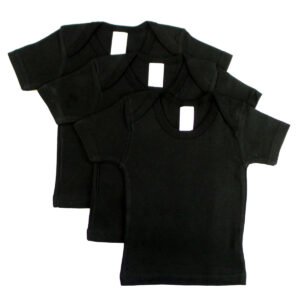 Black Short Sleeve Lap Shirt (pack Of 3) 0550bl3-18-24