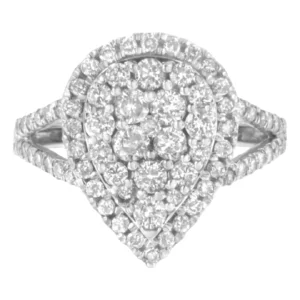 .925 Sterling Silver Diamond Cluster Ring (1 1/2 Cttw, H-I Color, I1-I2 Clarity)