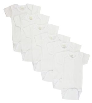 White Short Sleeve One Piece 6 Pack Cs_001l_001l