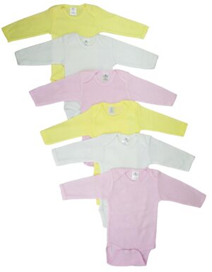 Girls Pastel Long Sleeve Onezie 6 Pack Cs_101nb_101nb