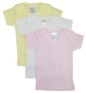 Girls Pastel Variety Short Sleeve Lap T-shirts - 3 Pack 057s