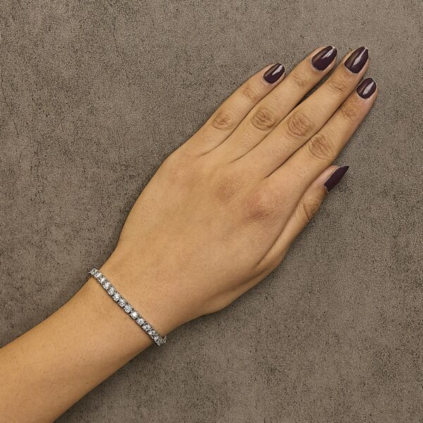 .925 Sterling Silver Lab Grown Diamond Illusion-Set Miracle Plate Tennis Bracelet - 7.25" Inches - Image 8