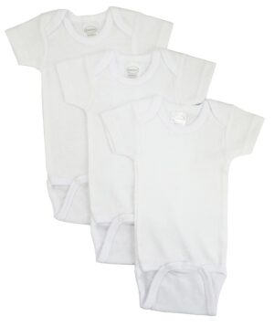 White Short Sleeve One Piece 3 Pack 001nb