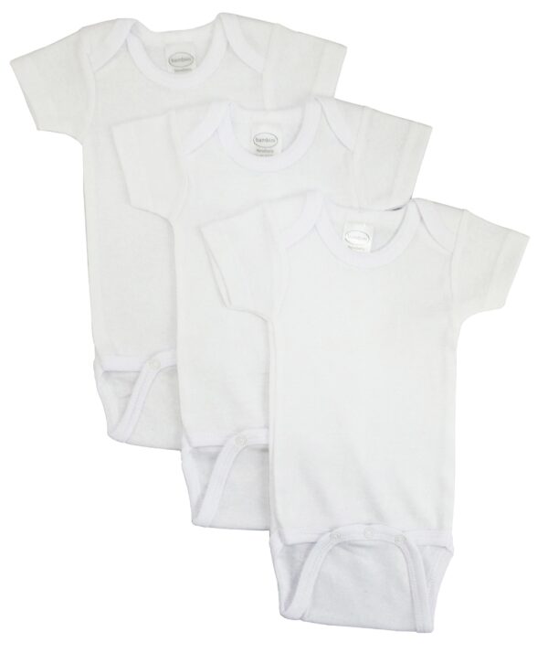 White Short Sleeve One Piece 3 Pack 001nb