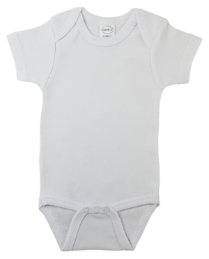 White Interlock Short Sleeve Onezies 0010bs