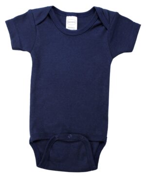 Navy Interlock Short Sleeve Bodysuit Onezies 0010b.navy.nb