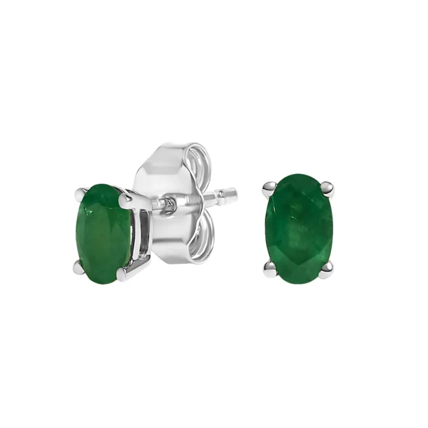 14K Gold Oval Cut Gemstone Birthstone 5x3 mm Stud Earrings - Image 6