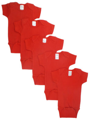 Red Bodysuit Onezies (pack Of 5) Ls_0153