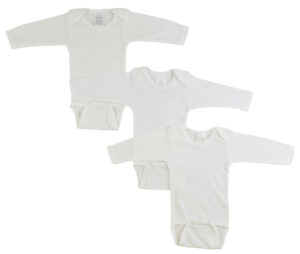 Long Sleeve White Onezie 3 Pack 009nb