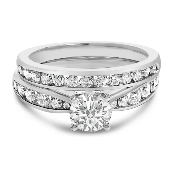 950 Platinum 1 1/4 Cttw Diamond Engagement and Bridal Ring Band Set (H-I Color, VS2-SI1 Clarity)