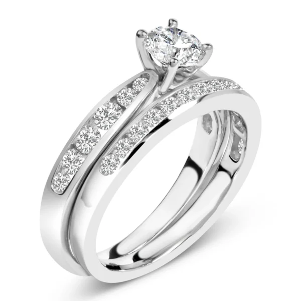 950 Platinum 1 1/4 Cttw Diamond Engagement and Bridal Ring Band Set (H-I Color, VS2-SI1 Clarity) - Image 2