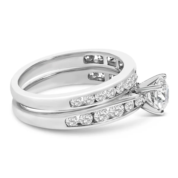 950 Platinum 1 1/4 Cttw Diamond Engagement and Bridal Ring Band Set (H-I Color, VS2-SI1 Clarity) - Image 3