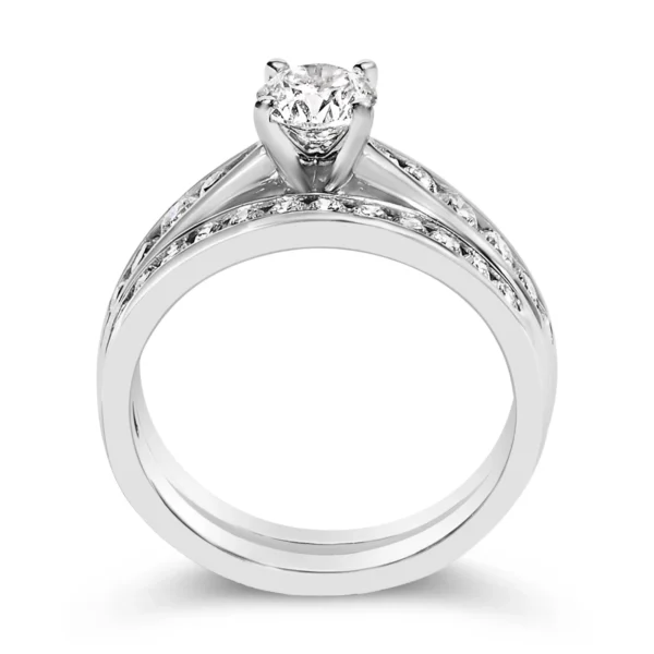 950 Platinum 1 1/4 Cttw Diamond Engagement and Bridal Ring Band Set (H-I Color, VS2-SI1 Clarity) - Image 4