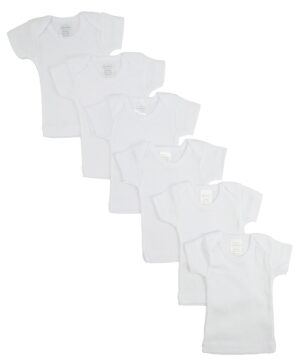 White Short Sleeve Lap Tee  6 Pack Cs_055l_055l