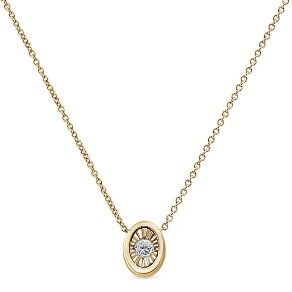 10K Yellow Gold Plated .925 Sterling Silver 1/10 Cttw Miracle Set Round Diamond 18" Pendant Necklace - Choice of Shapes - Image 8