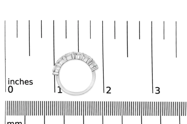 14K White Gold 3.0 Cttw Lab-Grown Diamond Shared Prong Set 6 Stone Band Ring (G-H Color, VS2-SI1 Clarity) - Image 8