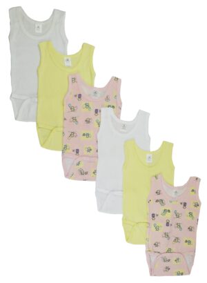 Girls Tank Top Onezies 6 Pack Cs_111anb_monkey-111anb_monkey