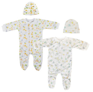 Unisex Closed-toe Sleep & Play With Caps (pack Of 4 ) Nc_0708s