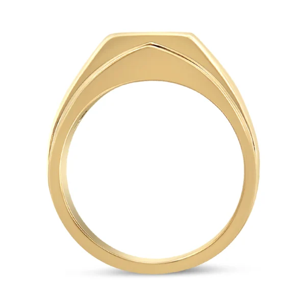 14K Yellow Gold Plated .925 Sterling Silver Miracle-Set 1/5 Cttw Diamond Men's Band Ring (I-J Color, I3 Clarity) - Image 3