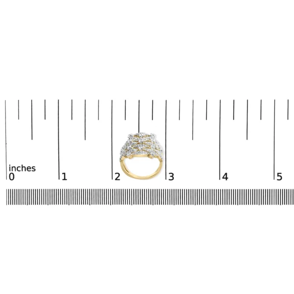 14K Yellow Gold 1.0 Cttw Diamond Geometric Stacked Open Cocktail Ring (I-J Color, I1-I2 Clarity) - Image 7