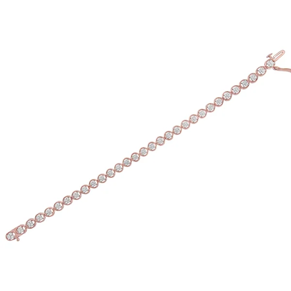 .925 Sterling Silver 1/4 Cttw Diamond 7" Open Circle Wheel Link Tennis Bracelet (I-J Color, I2-I3 Clarity) - Image 10
