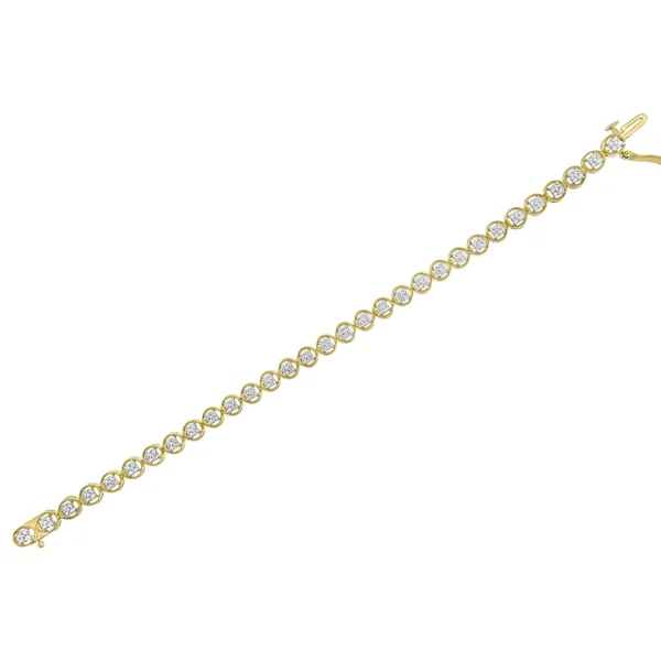 .925 Sterling Silver 1/4 Cttw Diamond 7" Open Circle Wheel Link Tennis Bracelet (I-J Color, I2-I3 Clarity) - Image 12