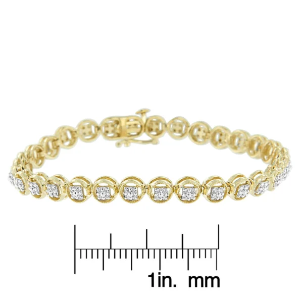 .925 Sterling Silver 1/4 Cttw Diamond 7" Open Circle Wheel Link Tennis Bracelet (I-J Color, I2-I3 Clarity) - Image 17