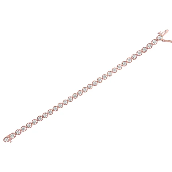 .925 Sterling Silver 1/10 Cttw Diamond Open Circle Wheel Link 7" Tennis Bracelet (I-J Color, I2-I3 Clarity) - Image 10