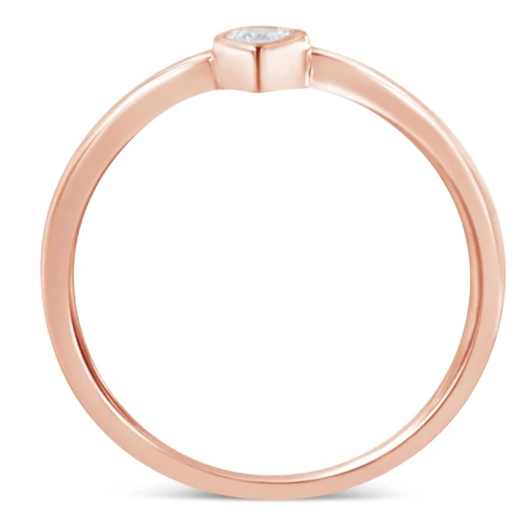 14K Rose Gold Plated .925 Sterling Silver 1/20 Carat Diamond Teardrop Pear-Shaped Miracle Set Petite Fashion Ring (J-K Color, I1-I2 Clarity) - Image 2