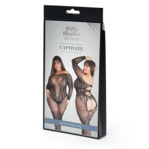 Fifty Shades of Grey Captivate Lace Spanking Bodystocking - Size - Black