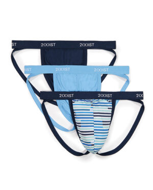 "2xist 3 Pk Micro Speed Dri Jock Strap Navy