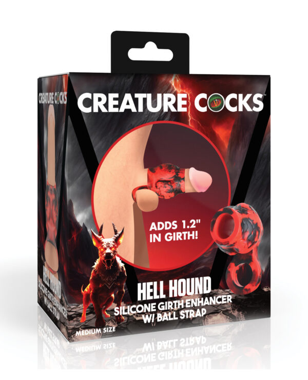 Creature Cocks Hell Bound Penis Sleeve & Ball Stretcher - Red/Black