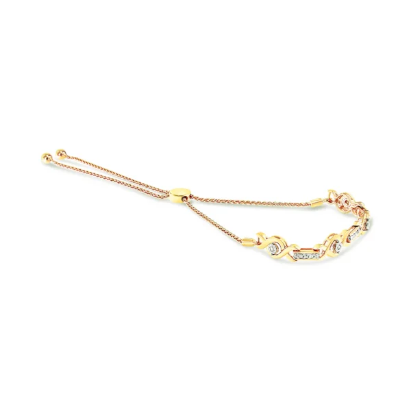 .925 Sterling Silver Channel Set Diamond Accent Twist 4”-10” Adjustable Bolo Bracelet (I-J Color, I3 Clarity) - Image 6