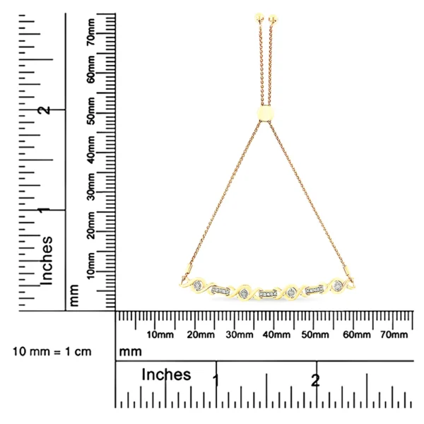 .925 Sterling Silver Channel Set Diamond Accent Twist 4”-10” Adjustable Bolo Bracelet (I-J Color, I3 Clarity) - Image 12