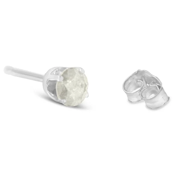 .925 Sterling Silver 4-Prong Round-cut "Salt and Pepper" Diamond Classic Stud Earrings (I-J Color, I3 Clarity) - Image 4