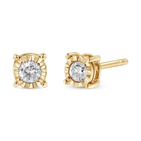 .925 Sterling Silver 1/5 Cttw Round Near Colorless Diamond Miracle-Set Stud Earrings - Image 6
