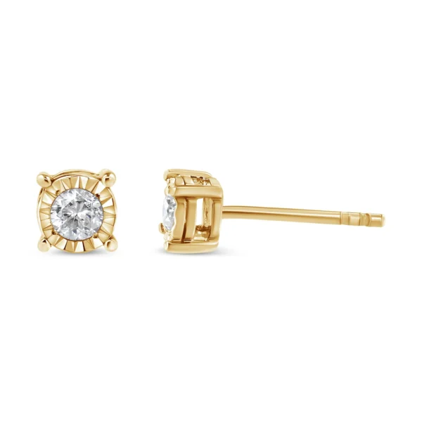 .925 Sterling Silver 1/5 Cttw Round Near Colorless Diamond Miracle-Set Stud Earrings - Image 9