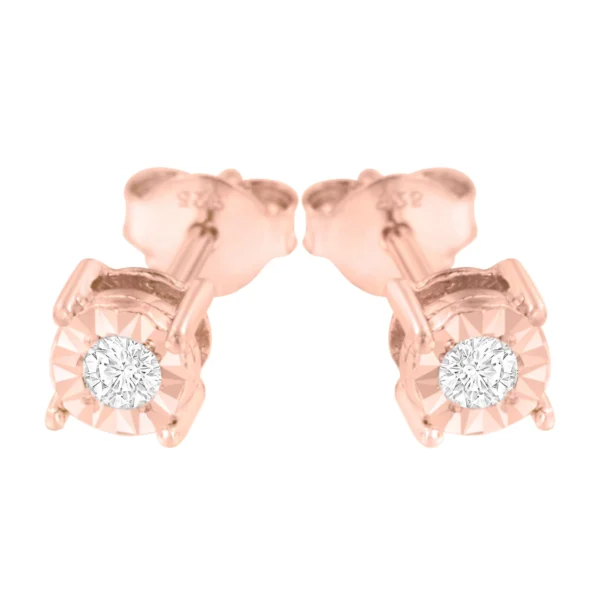 .925 Sterling Silver 1/5 Cttw Round Near Colorless Diamond Miracle-Set Stud Earrings - Image 10